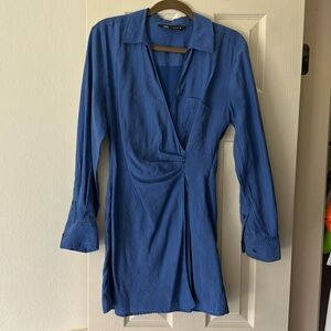 Zara blue wrap dress size small